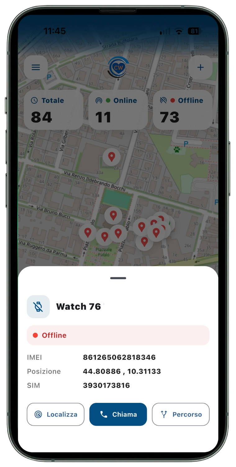 Dettaglio dispositivo CareWatch