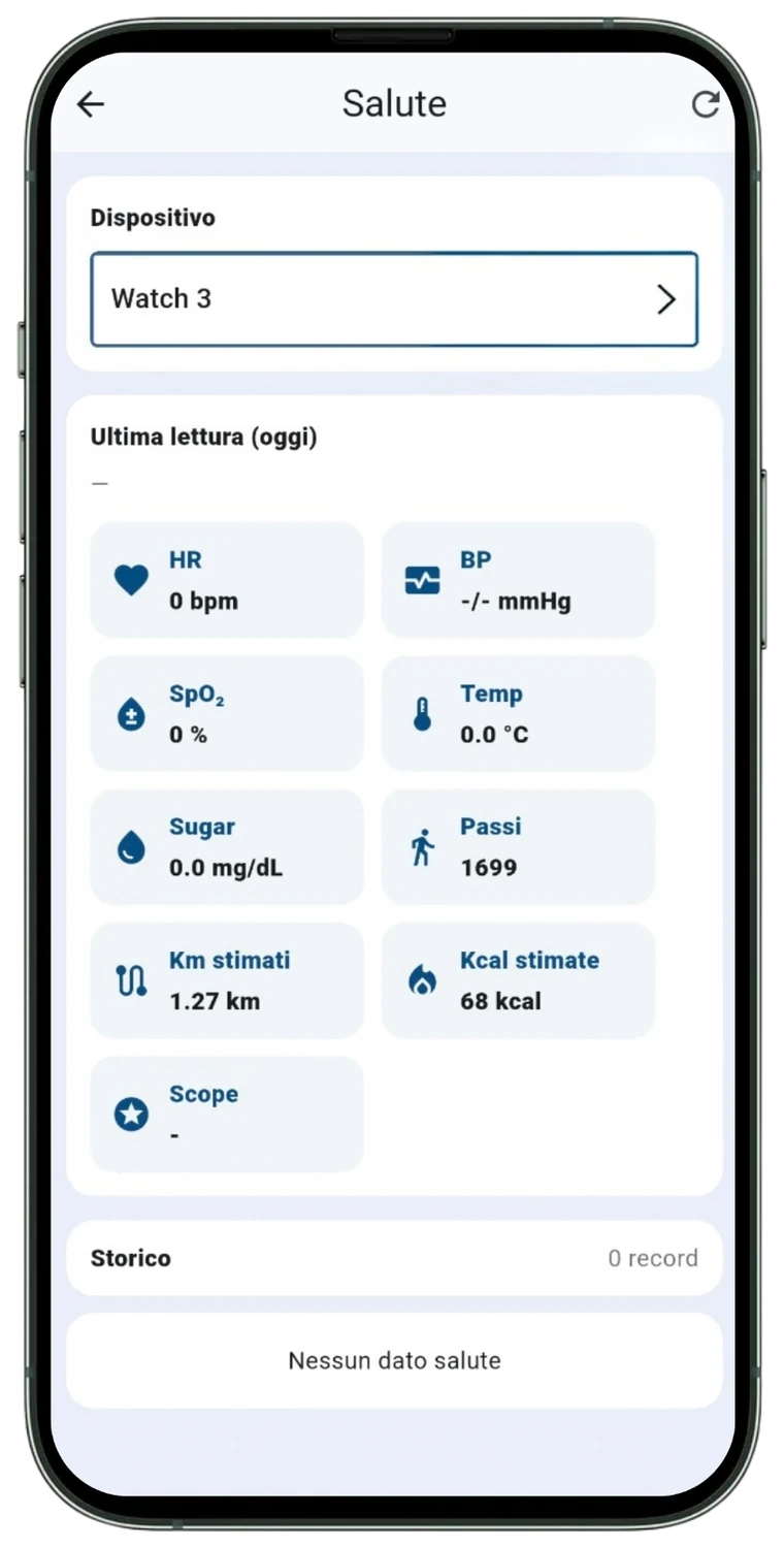 Schermata salute CareWatch